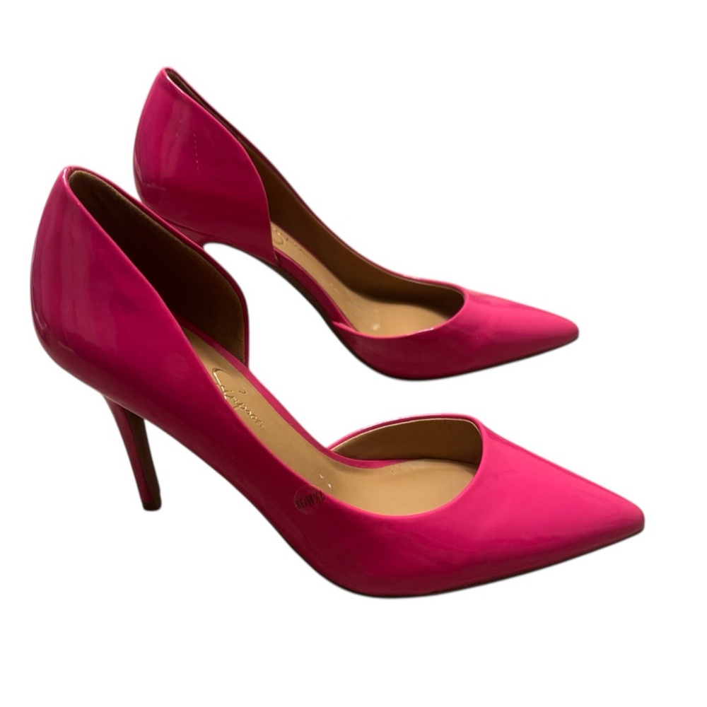 Jessica Simpson Hot Pink Patent Pointed-Toe Pumps High Heels